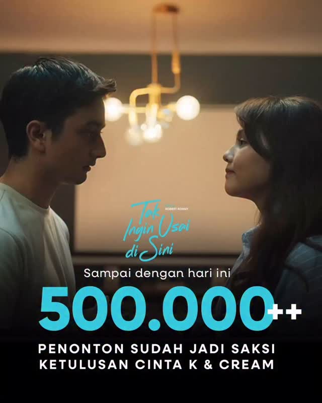 Terima kasih 500.000++ penonton yang sudah jadi saksi ketulusan cinta K & Cream❤️🩹
Ajak orang yang kamu cintai dengan tulus buat nonton Tak Ingin Usai di Sini di bioskop yuk!
#TAKIS #TakInginUsaidiSini #ParagonPictures #IdeosourceEntertainment