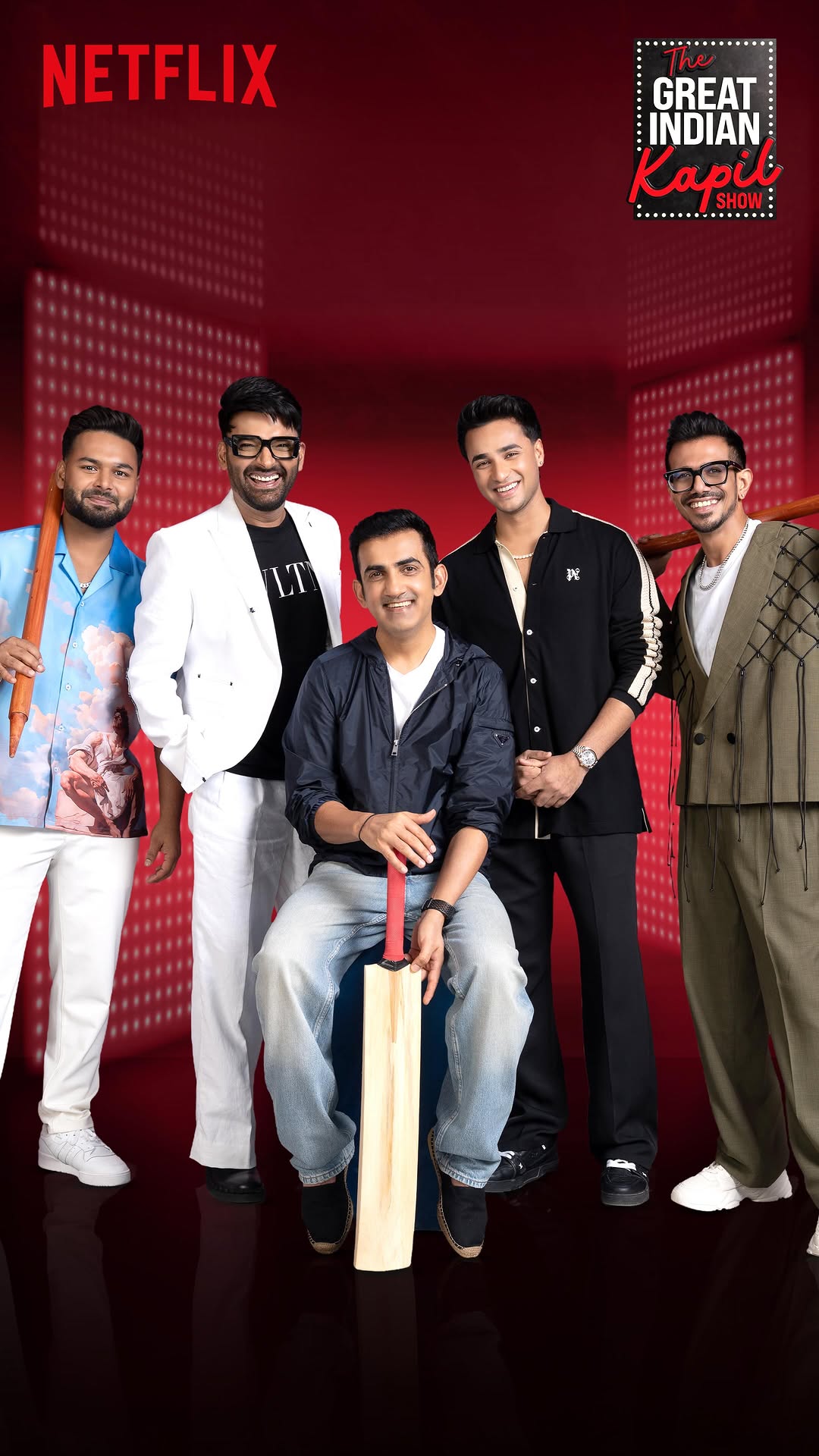 Hassi hogi boundary-paar with these cricket superstars 🏏
Ab har Funnyvaar, badhega humara parivaar. Watch the new episode with the cricketing legends Gautam Gambhir, Yuzi Chahal, Rishabh Pant, and Abhishek Sharma on The Great Indian Kapil Show, this Funnyvaar, at 8 pm, only on Netflix. #TheGreatIndianKapilShowOnNetflix @kapilsharma @whosunilgrover @Archanapuransingh @krushna30 @kikusharda @anukalpgoswami @beingustudiosofficial @gurjot_bu @solproductions_ @fazila_sol @kamnamenezes @thegreatindiankapilshow @team.kapilsharma