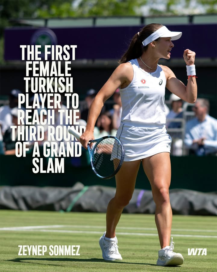 Writing history 🖊️
@zeyneppsonmez becomes the first female Turkish player to reach the third round of a Grand Slam!
#Wimbledon