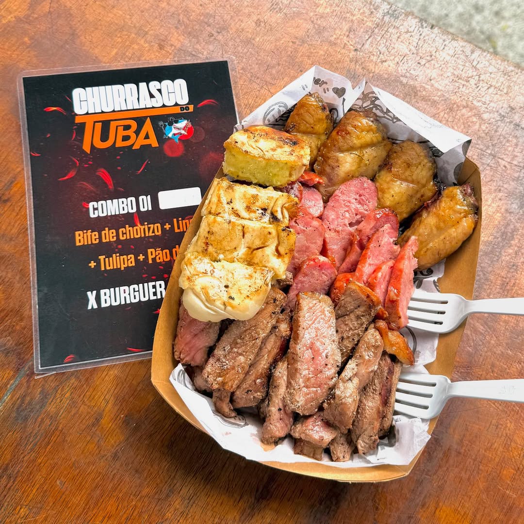 Padrão e qualidade @churrascodotuba_
Bife de chorizo
Tulipa
Linguiça
Pão de alho
