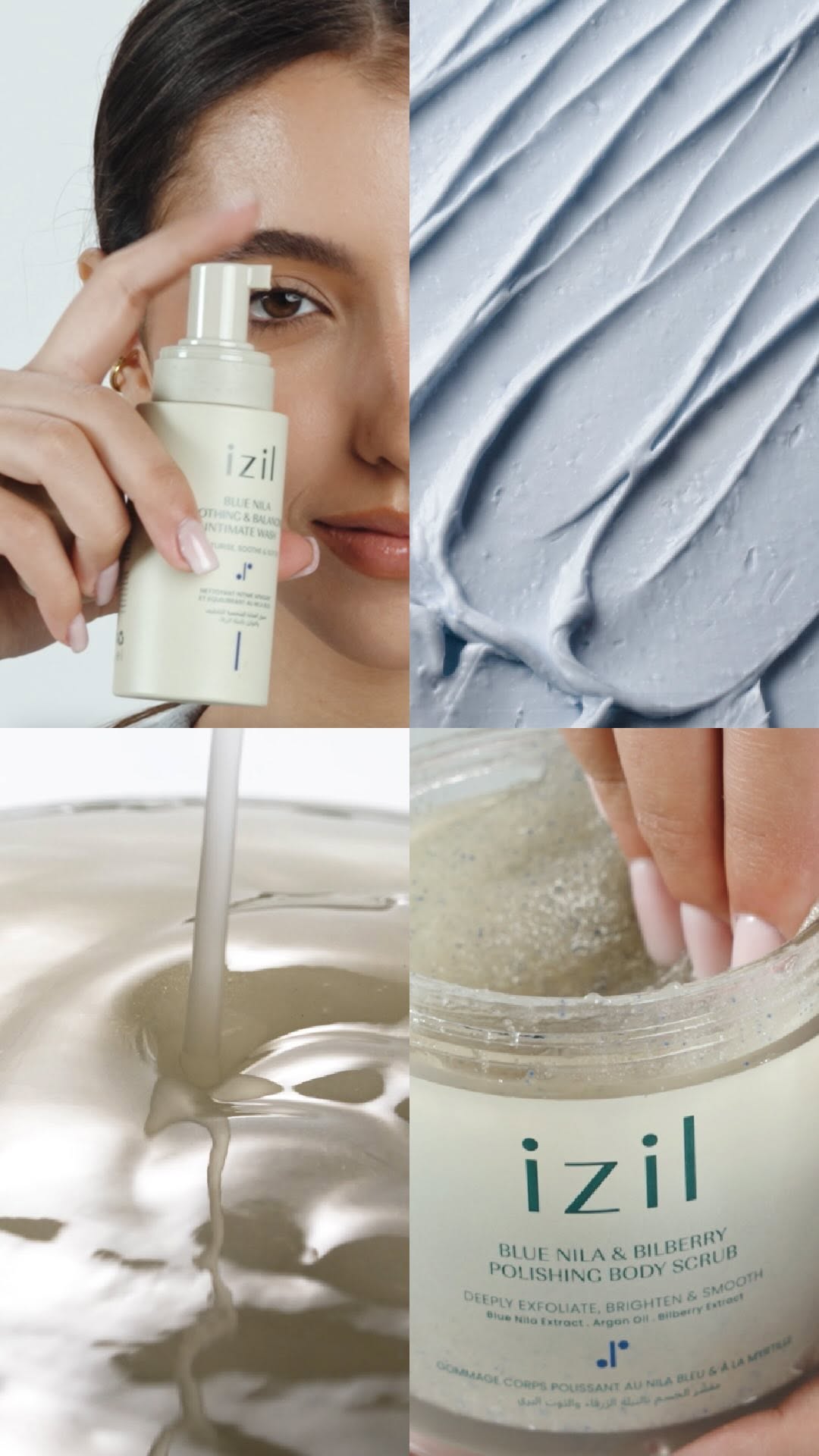 A rare Moroccan ritual. A result in brightness.
Infused with Blue Nila and desert botanicals, this ritual is crafted to visibly brighten, soothe, and unify skin tone, even in the most delicate areas.
Unveil you brightest skin with our Blu Nila Brightening Body Ritual.
طقوس مغربية نادرة… بنتيجة مُثبتة.
بخلاصة النيلة الزرقاء ونباتات الصحراء، طقس العناية هذا يُفتّح ويوحد لون البشرة بلطف، حتى في المناطق الحساسة.
اكتشفوا طقوس الجسم للتفتيح بالنيلة الزرقاء