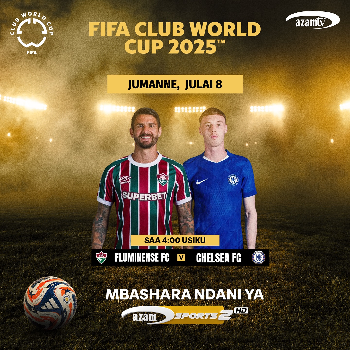 Nusu Fainali Kombe la Dunia la Klabu.
Katika dimba la MetLife, Fluminense ya Brazil kukipiga na Chelsea.
Mechi hii kuruka mbashara kupitia AzamSports2HD.
Je, ni Fluminense ama Chelsea nani kutinga fainali?
Kwa kifurushi cha shilingi 28,000 unatazama mchezo huu.
#Fluminense #Chelsea #Azamtvsports