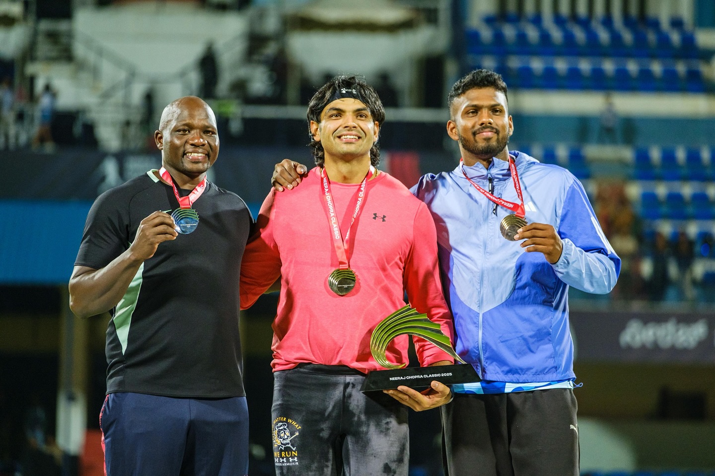 I have many to thank - from friends and family to officials and organisations. But for now, I’ll keep it simple.
Giving back to my country was a small dream of mine that came to life with the Neeraj Chopra Classic. Winning it was special, but even more special was the process of putting it together.
I want to say a big thank you to everyone who played their part in making this possible. To the athletes that came from far, we’ll try to do one better next time.
And to everyone that turned up at the Kanteerava - this was honestly one of the best atmospheres I’ve experienced while doing what I love the most.
Thank you! 🙏