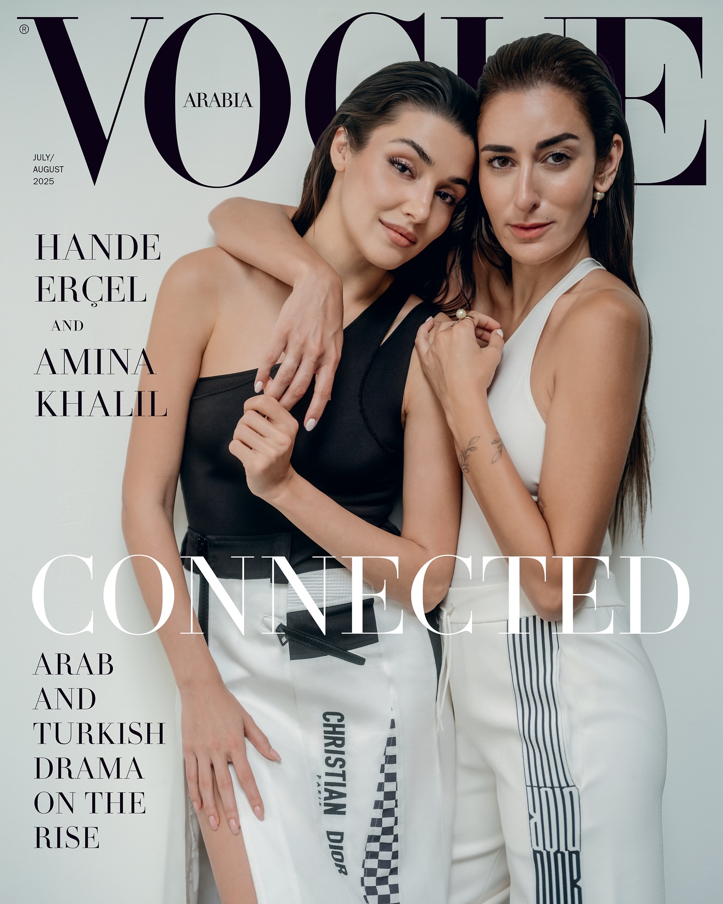 Introducing #VogueArabia’s July/August cover stars, leading actors #AminaKhalil and #HandeErçel. In a world that seems increasingly divided, this issue celebrates culture as a bridge for understanding. Since 2008, when the first Turkish series was dubbed to Arabic, the region has witnessed the proximity between the two cultures, anchored by passionate stories and strong values. In this issue, Khalil and Erçel also delve into the role of women in film, the gender pay gap, and the link between the two industries.
Also in our latest edition, Amal Maher makes a triumphant comeback after a four-year hiatus from stage, and we meet 31-year-old Emirati horse rider Fatima Al Bluoshi, who is part of the new Para Dressage Performance Programme launched by The Royal Stables in Abu Dhabi, as part of its efforts to build a team for the 2028 Paralympic Games in Los Angeles.
Tap the link in bio to read all about our upcoming issue. Cover 1 of 3.
على غلاف عدد يوليو/أغسطس من مجلة ڤوغ العربية، تتألق الممثلتان أمينة خليل وهاندي أرتشيل. في عالمٍ يزداد انقسامًا، يؤكد هذا العدد على قدرة الثقافة على الجمع بيننا. فمنذ عام 2008، ومع دبلجة أول مسلسل تركي إلى العربية، شهدت المنطقة تقاربًا ثقافيًا لافتًا، متجذرًا في قصصٍ عاطفية وقيمٍ راسخة. تتعمق أمينة خليل وهاندي أرتشيل في هذا العدد في قضايا محورية مثل دور المرأة في السينما، فجوة الأجور بين الجنسين، والروابط بين الصناعتين. كما يتضمن العدد أيضًا عودة آمال ماهر إلى الساحة الفنية بعد غياب دام أربع سنوات، ولقاءً ملهمًا مع الفارسة الإماراتية فاطمة البلوشي، البالغة من العمر 31 عامًا، لتتحدث عن مشاركتها في برنامج أداء ترويض الخيل البارالمبي الجديد الذي أطلقته الإسطبلات الملكية في أبوظبي، ضمن جهودها لتشكيل فريق لدورة الألعاب البارالمبية 2028 في لوس أنجلوس.
انقر/ي على الرابط في البايو للإطلاع على تفاصيل عددنا المقبل. الغلاف 1 من 3.
Head of Editorial Content: @mrarnaut
Photographer: @kiankanani
Art Director: @tom_houseofusher
Styling: @clairemcarruthers
Interview: @nadineelchaer
Makeup: @le.kairouz @nohaezzzeldin
Hair: @alirezasart
Senior Fashion Editor: @mohammadhazemrezq
Visuals Editor: @byjodyfathalla
Set Designer: @yehiabedier
Special thanks: @onelifedxb