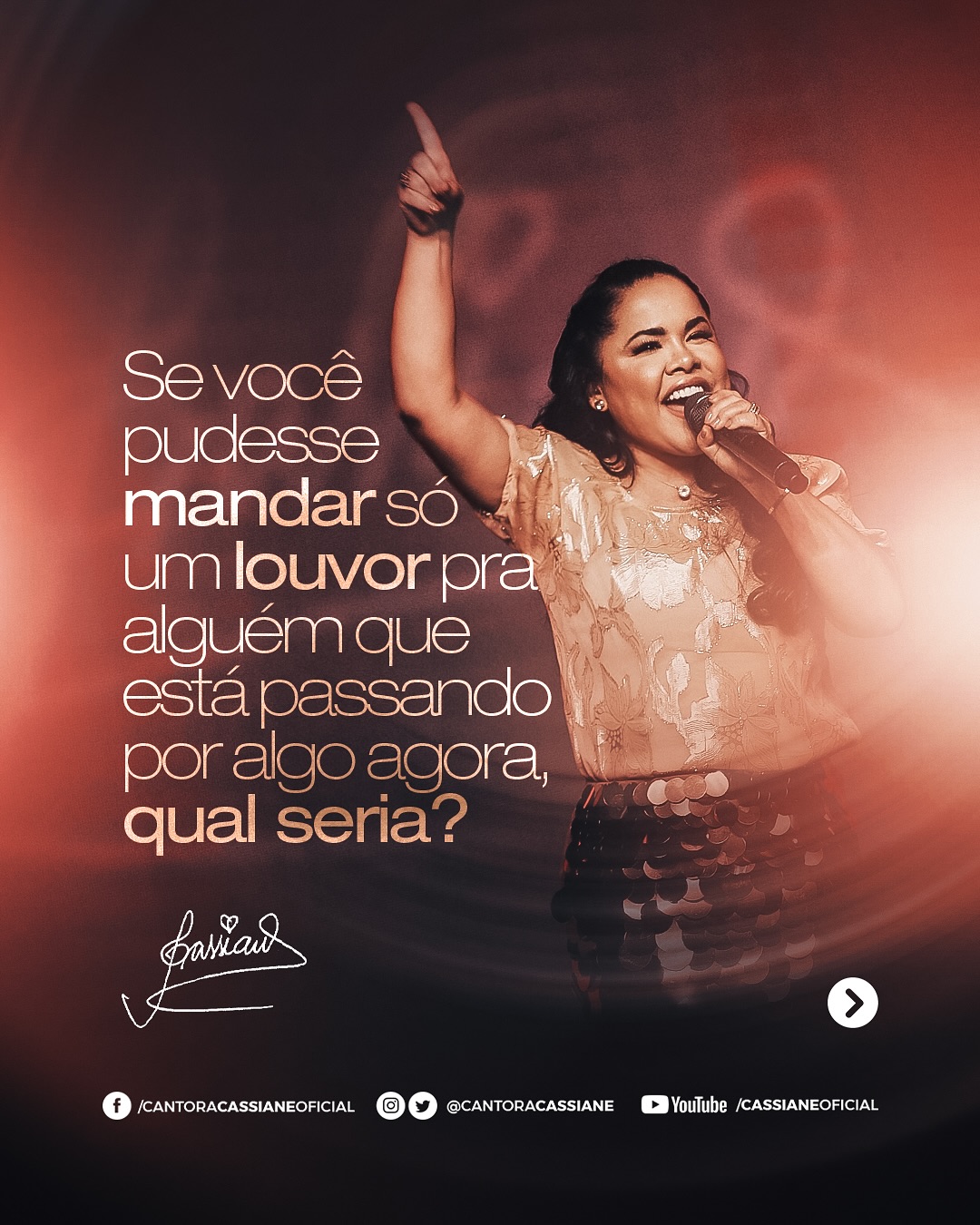 🎵 Se você pudesse mandar só um louvor pra alguém que está passando por algo agora… qual seria?
Tem momentos que uma canção fala mais que mil palavras.
Se alguém que você ama está enfrentando lutas, enfermidades, dúvidas ou simplesmente precisa de uma dose de fé… esse post é pra você mandar esperança em forma de música. 🎤
Escolha um louvor deste carrossel e envie para alguém especial que precisa ouvir uma palavra do Céu.
🔁 Compartilhe nos stories, marque essa pessoa e declare: Deus ainda faz milagres!
#Cassiane #LouvorQueCura #HinoDaVitória #ComMuitoLouvor #MinhaBenção #ACura #LouvoresQueMarcam #MúsicaGospel #CançõesQueTransformam