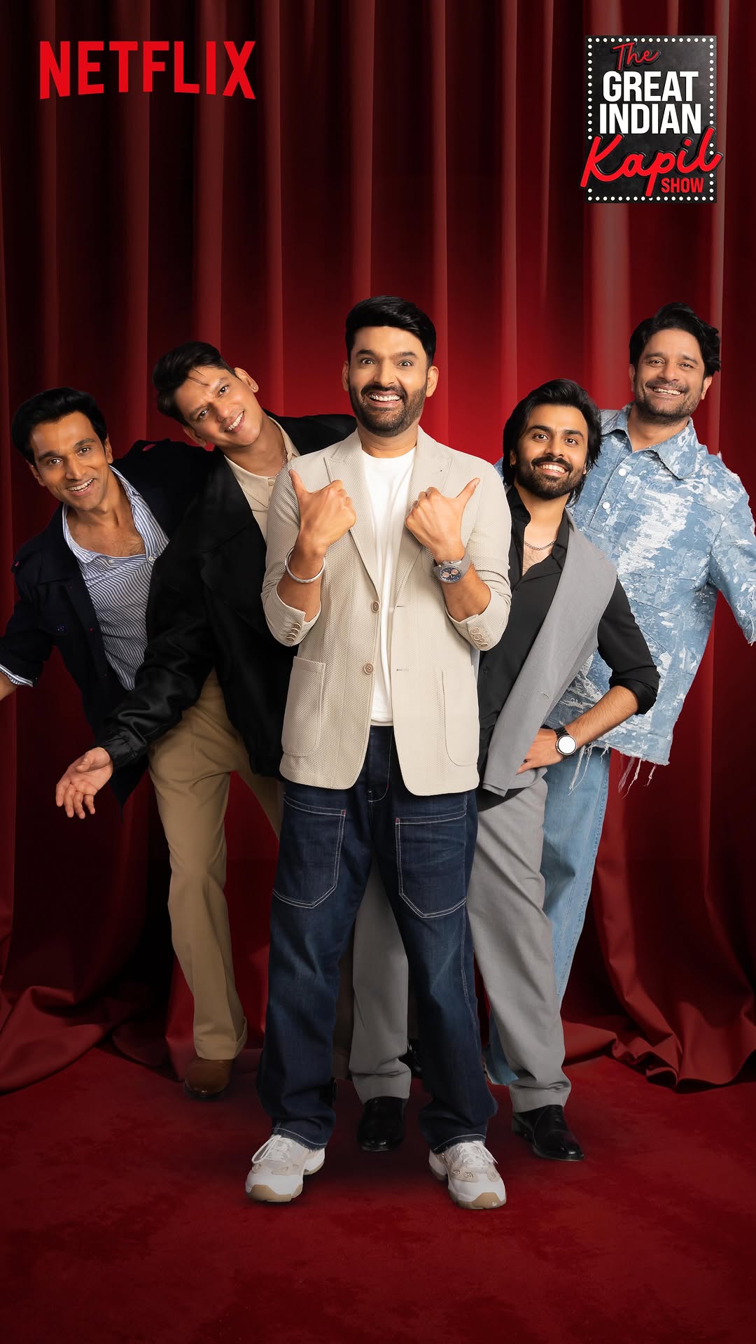 Up next : Over-The-Top fun with OTT stars 🤩
Watch Vijay Verma, Jaideep Ahlawat, Pratik Gandhi & Jitendra Kumar on the new episode of The Great Indian Kapil Show, this Funnyvaar, at 8 pm, only on Netflix.
#TheGreatIndianKapilShowOnNetflix @kapilsharma @whosunilgrover @Archanapuransingh @krushna30 @kikusharda @anukalpgoswami @beingustudiosofficial @gurjot_bu @solproductions_ @fazila_sol @kamnamenezes @thegreatindiankapilshow @team.kapilsharma @netflix_in