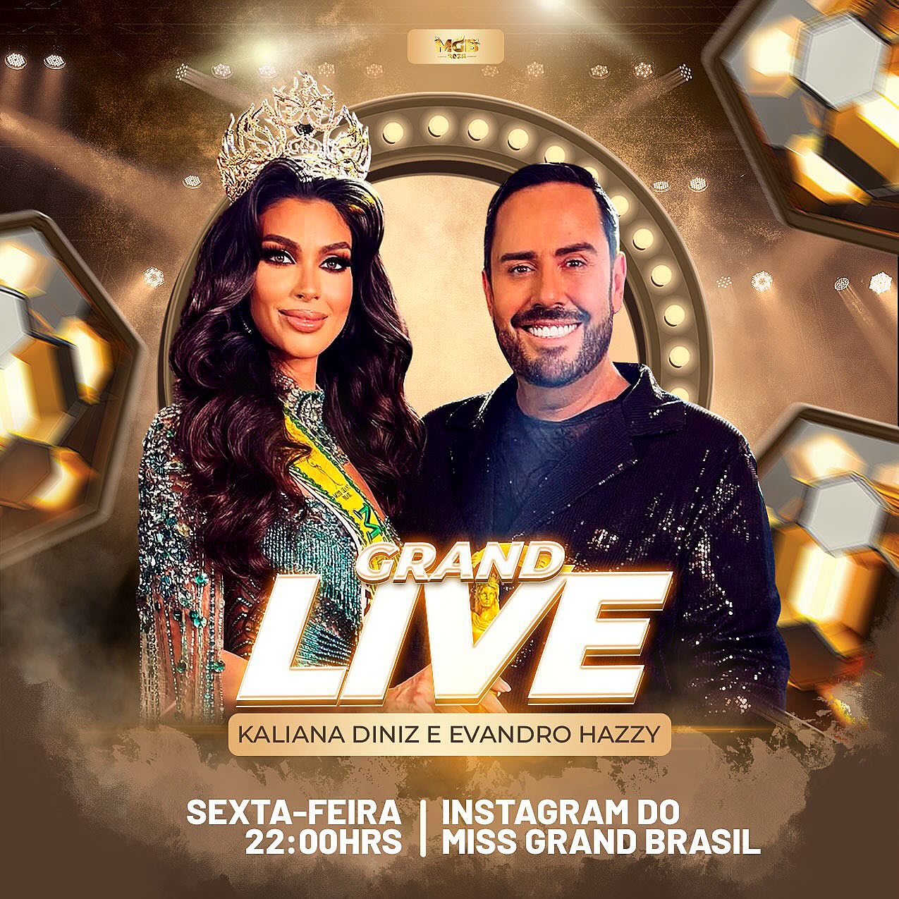 LIVE
Nesta Sexta - 22h
Boss @evandrohazzy & @kalianadiniz Miss Grand Brasil 2025