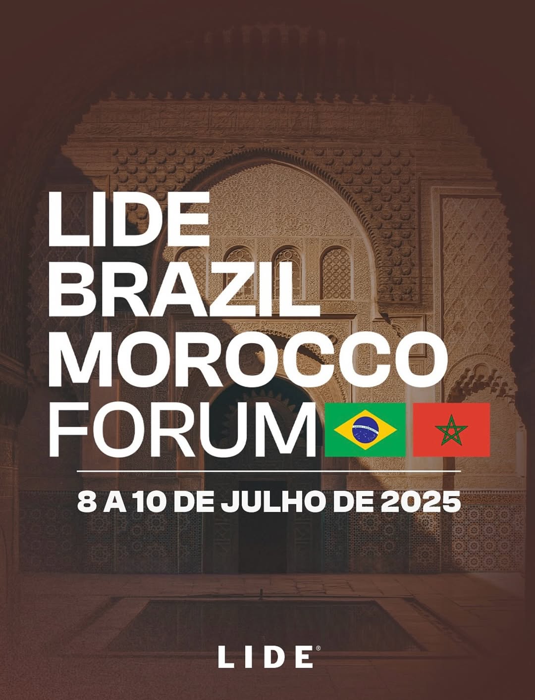 O LIDE começa amanhã a noite, em Marrakesh, o FÓRUM LIDE BRASIL-MARROCOS, no icônico Hotel La Mamounia.
O encontro reunirá líderes governamentais e empresariais do Brasil e do Marrocos, debatendo oportunidades comerciais na área do agronegócio, tecnologia, turismo, mineração, transição energética, meio ambiente, defesa e aeronáutica. 🇧🇷🇲🇦