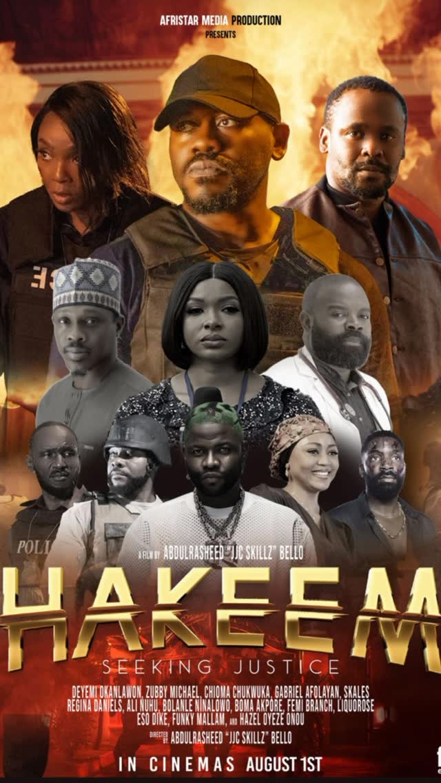 🎬✨ 27th of July — IMAX Cinema, Lekki 🎶
All the stars will be out 🌟 for the highly anticipated premiere of HAKEEM: Seeking Justice 🥁🔥
Don’t miss the exclusive live performance 🎤
It’s going to be a night of action, glam, and unforgettable moments! 🖤
🎟️ Invite-Only Premiere
📍 Ready for the Red Carpet?
🕺🏾💃🏽 Lagos, let’s make history!
CAST
Hakeem - @deyemitheactor
Detective Chioma - @chiomakpotha
Monday - @zubbymichael
Yewande - @regina.daniels
Gentleman - @iamnino_b
Doctor Osita - @gabbylucciii
Chief Bodega - chief_femibranch
Senator Yahaya - @realalinuhu
Rebecca - @liquorose
Jammer - @skales
Kuda - @whitemoney__
Detective Leo - @real_funkymallam
Tonero - @eso.dike
Lighter - @bomaakpore
Officer Danjuma - @lilisco_official
Tunrayo - @theraelprincess_zoe1
TJ - @officialrakon
Bode - @tedinkx
Banger - @officialsojaboy
Danladi - @johneddietams
TV Presenter - @mbasitijesse
Senator’s Wife - @halimat_hadi
Chief Bodega’s Wife - @mirafash
Singer - @officialkongaonline
Bahago - @daddyhikima
Officer Shittu - @9ja_tricks
Police Team Leader - @pjikwuagwu
Chief Bodega’s Daughter - @queenesty_1
Nurse 1 - @kemz_mama
Nurse 2 - @modola_
Sizzler - @sunnyboyfitz
Jammer’s Girlfriend - @kartela
Radio Presenter - @ancientpriest101
CREW
PRODUCTION COMPANY - @Afristarmedia
EXECUTIVE PRODUCERS - @jjcskillz @shaibbello
PRODUCERS - @moosty_czar @jjcskillz
DIRECTOR - @jjcskillz
DOP - @olacardoso_
#HakeemSeekingJustice #MoviePremiere #NollywoodRising #IMAXLekki #LagosEvents #NollywoodStars #LivePerformance #RedCarpetReady #JusticeIsComing #NigerianCinema #ActionMovieVibes #MustWatch #CinemaNight #SupportNollywood #AfricanExcellence