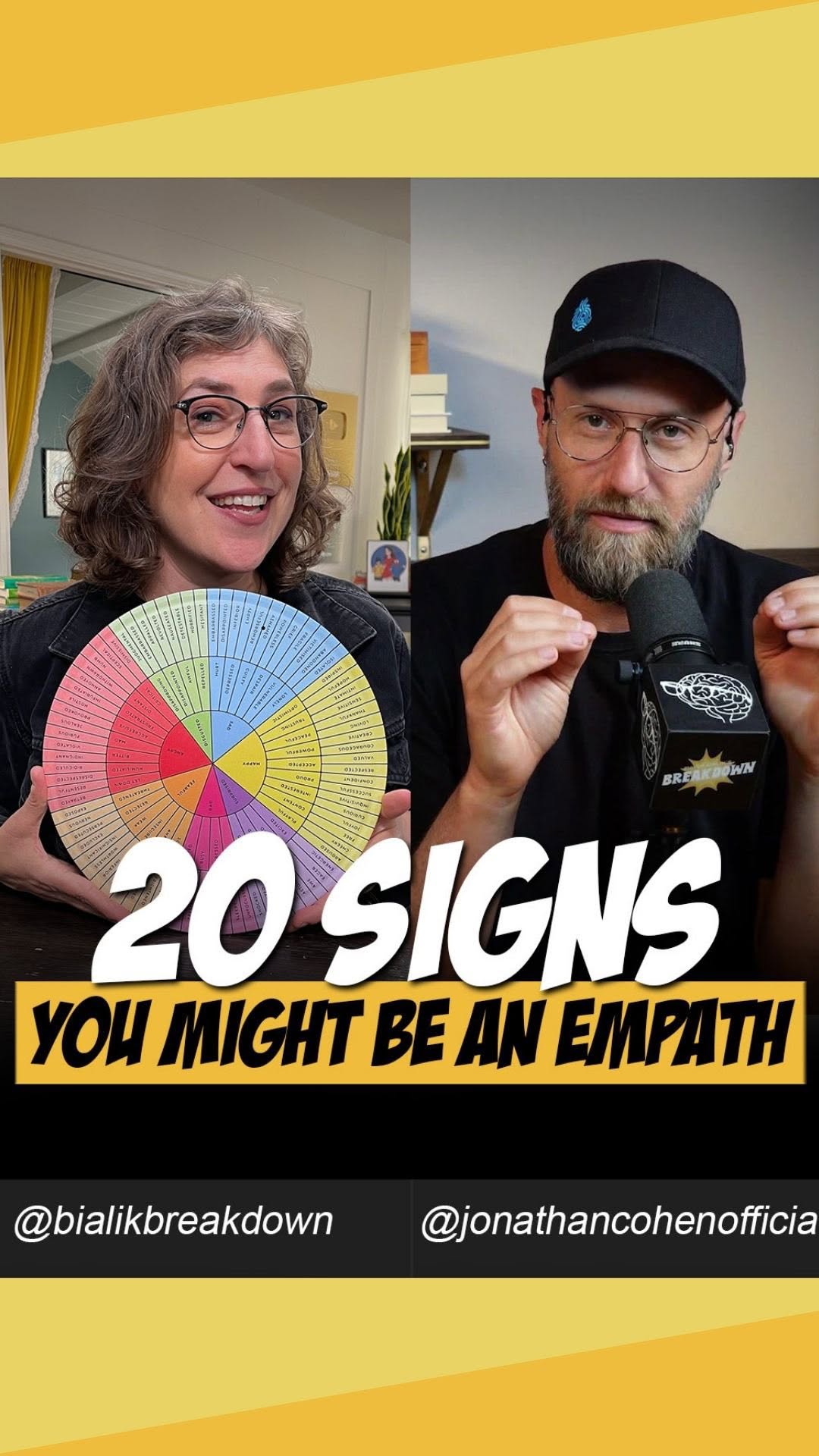 Are you an empath? Is your energy being drained by a dark empath?
Mayim and Jonathan break down the 3 types of empathy and explain how to spot the telltale signs of being an empath, from absorbing other people’s energy to struggling with emotional boundaries.
Let us know your results of the “Are You An Empath” quiz! Click the ▶️ link in bio 🧠💥 #BialikBreakdown #mayimbialik #mentalhealthpodcast #podcast #empaths #AreYouAnEmpath #EmpathProtection #EmotionalBoundaries