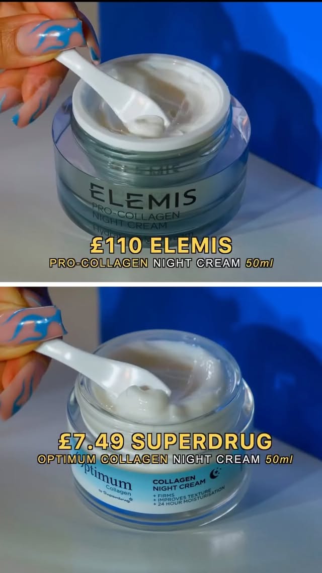 Do you think it’s normal❓
Here’s what you need to know:
The £110 Elemis Pro-Collagen Night Cream is a best-selling and award-winning night cream. Following weeks of testing we have found the perfect affordable alternative from Superdrug - the Optimum Collagen Night Cream for only £7.49! Both creams are packed with hydrating ingredients and antioxidants, which equally plumps the skin, reduces appearance of fine lines and wrinkles, however the Superdrug Cream saves you a staggering £102.51.
Both creams have a very rich and creamy texture that melts instantly into the skin. They equally leave the skin feeling supple, nourished and deeply hydrated. User trials consisting of 37-117 participants found that both creams resulted in:
1. Smoother and more radiant skin
2. Reduced appearance of fine lines & wrinkles
3. Firmer skin
The two creams work in similar ways, where they penetrate through the outermost layer of the skin and provide deep hydration to reduce the appearance of fine lines and wrinkles, as well as plump and hydrate the natural skin barrier.
As always, you can find the full details on our site. We tried and tested both products thoroughly and independently before creating this helpful video. Our team were not advised by anyone that this was an affordable alternative to Elemis. We purchased both products ourself and vetted them with experts to create this content for Superdrug and our amazing community. We hope you appreciate and find this helpful
#viralreels #reeloftheday #superdrug #superdrugloves #skincare #matureskin #over40 #shocking #backtoschool #antiwrinkle #glowup #loveisblinduk #mumsofinsta #mummylife #beautyvlogger #budgetfriendly #johnlewis #luxurybeauty #ukhighstreet #boots #mumssupportingmums #mumsofinstagram #glassskin #dryskinproblems #backtoschoolshopping #skintransformation #healthyskin #eczema #summerskincare #skincarecommunity