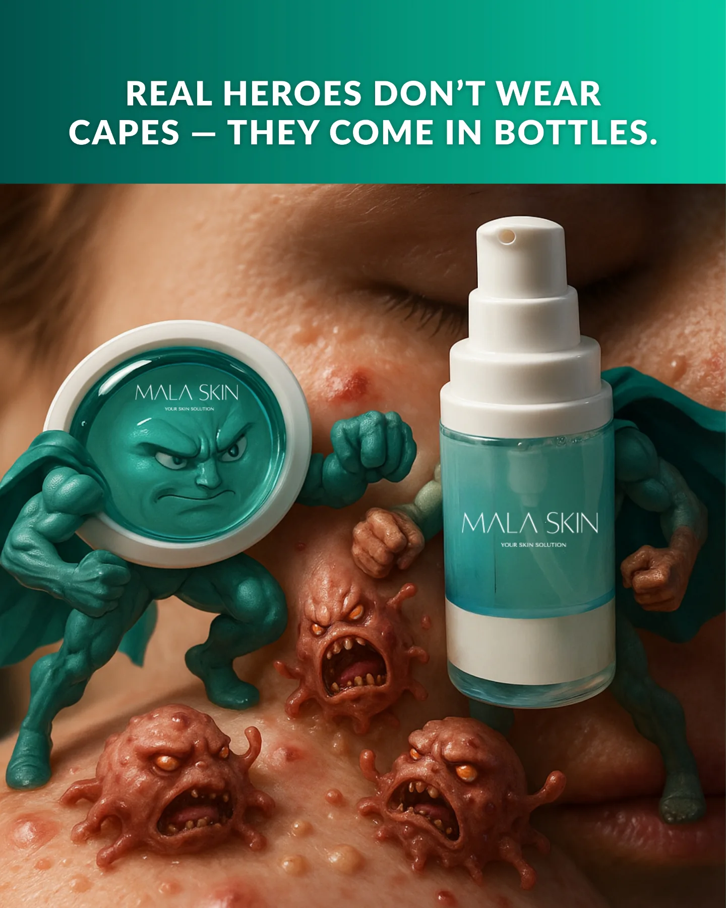 Masalah kulit datang tanpa amaran — jerawat, kusam, berminyak.
Tapi jangan risau, wira kulit anda dah bersedia.
MALA SKIN — serum & sabun yang bekerja macam superhero.
#MalaSkin #SkinExpert #DrSkin