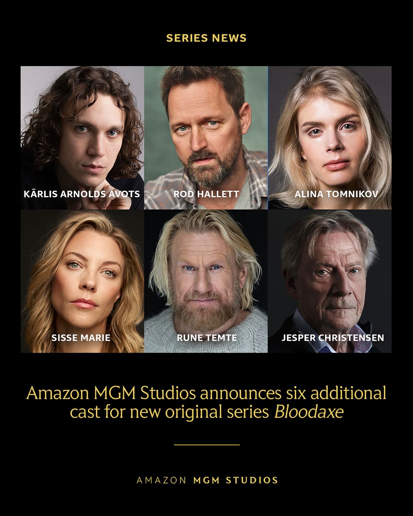 Amazon MGM Studios announces six additional cast for new original series Bloodaxe.