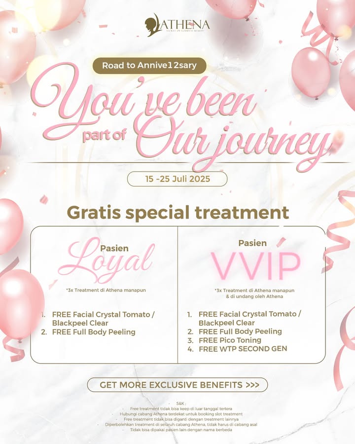 KAMU KETINGGALAN KEMARIN?
Tenang… ini kesempatan keduamu!😍
Buat Sahabat Athena yang belum sempat claim reward treatment & skincare GRATIS dari Athena karena banyak yang minta, sekarang periode klaimnya resmi diperpanjang! 🎉
Tapi jangan santai dulu ya… waktunya terbatas banget! Hanya dari 15–25 Juli. Setelah itu? Bye-bye kesempatan emasnya😢
Buruan manfaatin kesempatan ini sebelum kehabisan, dan tag temenmu yang juga harus tahu info ini!