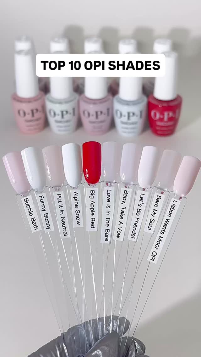 Clients’ top-requested shades year-round 💅 Did your fave make the list?
#OPI #OPIObsessed #trending #top10