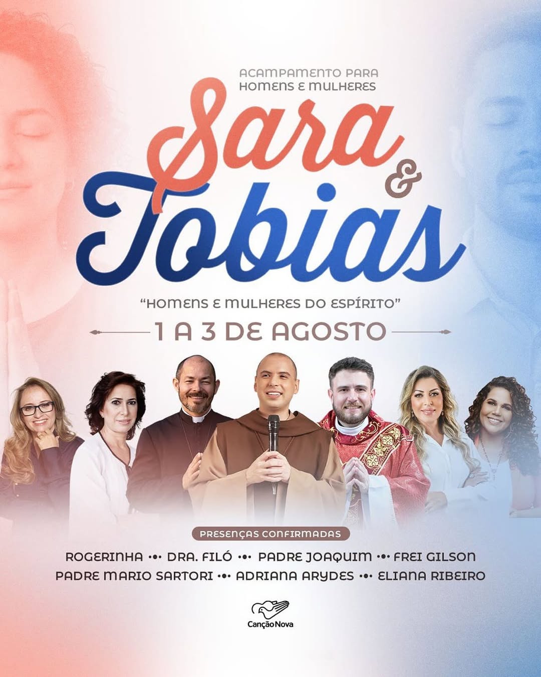 Próximo Acampamento que irei participar na Canção Nova com irmãos maravilhosos será o Sara e Tobias do dia 01 a 03 de Agosto. Só digo a vocês que este Acampamento Sara e Tobias de 2025 será uma benção!!! Eu estou pronto!!!
