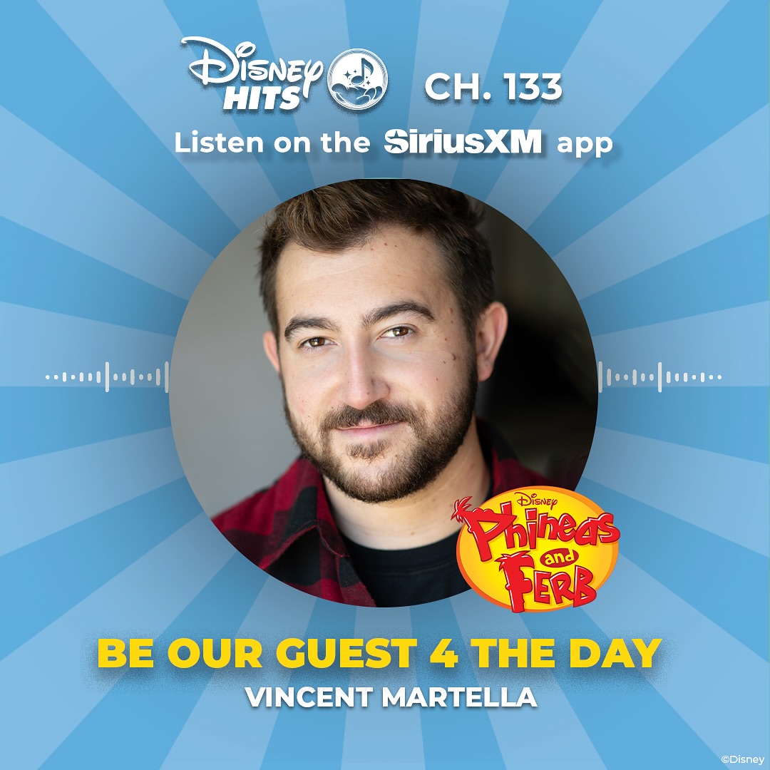 Phineas is our Be Our Guest 4 the Day! Tune in to #DisneyHitsSiriusXM Channel 133 today at 8 p.m. for the premiere to hear the voice of Phineas, Vincent Martella, share his favorite Disney Songs!
Replays:
🧪 Tuesday, July 15: 5 p.m. ET
🎸 Wednesday, July 16: 1 p.m. & 9 p.m. ET
🧪 Thursday, July 17: 7 a.m. ET
#PhineasAndFerb is available now on @disneyplus.