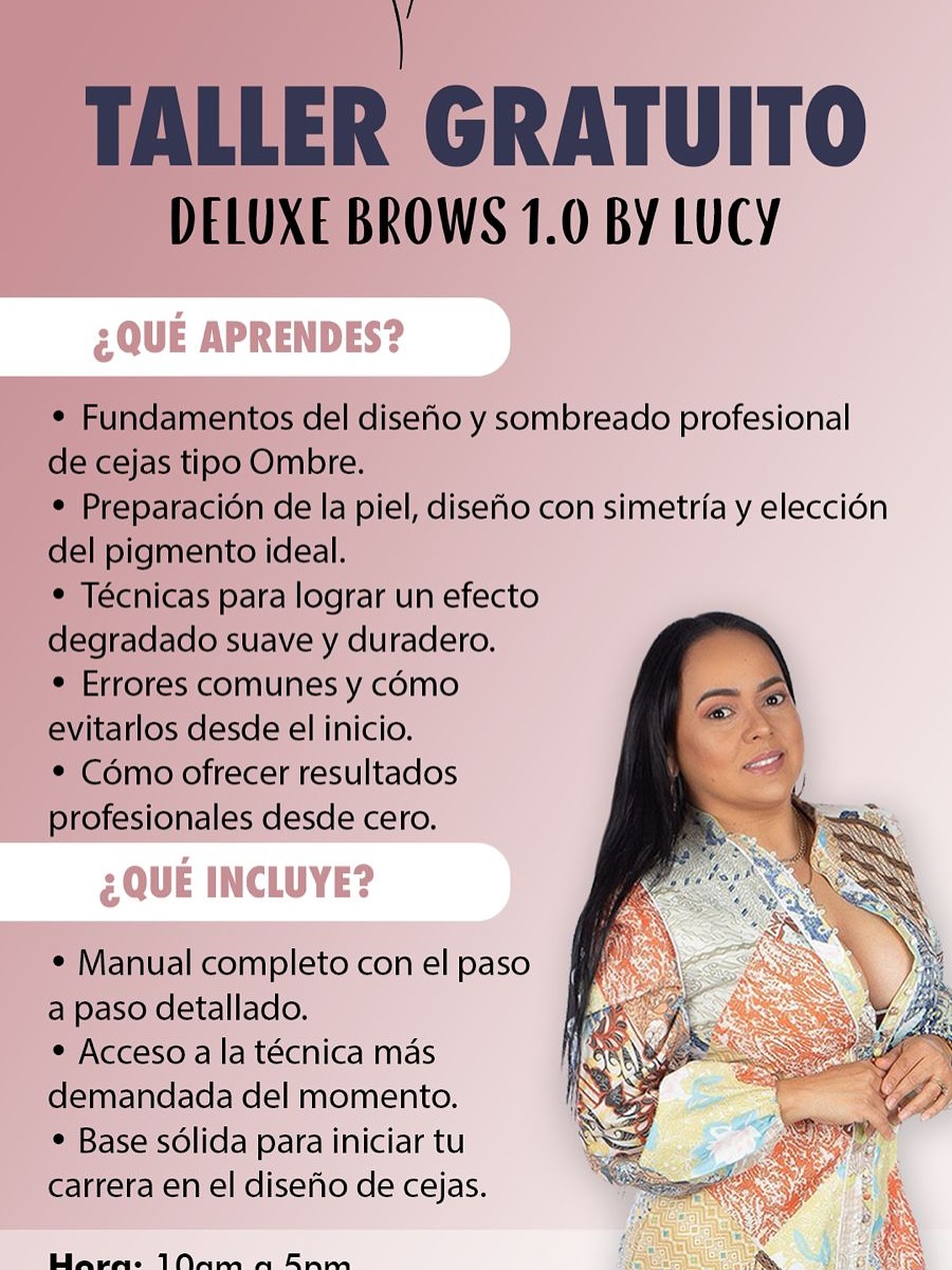 ¿Te apasiona el diseño de cejas y quieres aprender desde cero?
Este domingo 14 de septiembre te invitamos al taller gratuito Deluxe Brows 1.0 by Lucy, donde aprenderás los fundamentos del diseño y sombreado profesional de cejas paso a paso.
¿Qué aprenderás?
• Cómo preparar la piel, diseñar con simetría y elegir el pigmento adecuado.
• Técnicas para lograr un efecto degradado suave y duradero.
• Errores comunes y cómo evitarlos desde el inicio.
• Cómo ofrecer resultados profesionales desde cero.
¿Qué incluye?
• Manual completo con el paso a paso detallado.
• Acceso a una técnica altamente demandada.
• Una base sólida para iniciar tu carrera en el diseño de cejas.
Hora: 10:00 a. m. a 4:00 p. m.
Fecha: Domingo 14 de septiembre
Dirección: 15 W 39th St. NY 10018
Más información en: www.inspirelatina.org
¡No pierdas esta oportunidad de formarte gratuitamente y dar el primer paso hacia tu carrera en el diseño de cejas!
#InspireLatina #TallerDeCejas #OmbreBrows #CapacitaciónGratuita #DeluxeBrowsByLucy #EmpoderamientoFemenino
