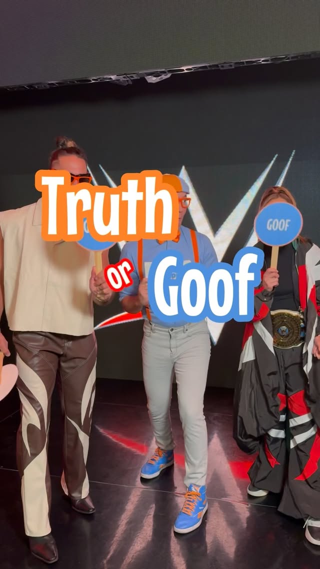 Wait, is “the wiggle” a type of wrestling move? 🤔 Find out as @wwe superstars play Truth or Goof with Blippi!