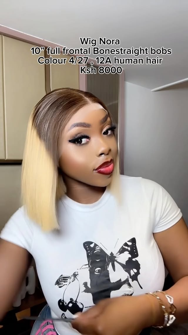 We have no time for boring bob wigs . Get you a beautiful bonestraight double drawn blunt cut full frontal unit from us .
Available in different colors too
🌸Full frontal with transparent lace
🌸Hair can be dyed , coloured
🌸Can be straightened
🌸Can be worn glueless as it comes installed with the thick adjustable elastic band