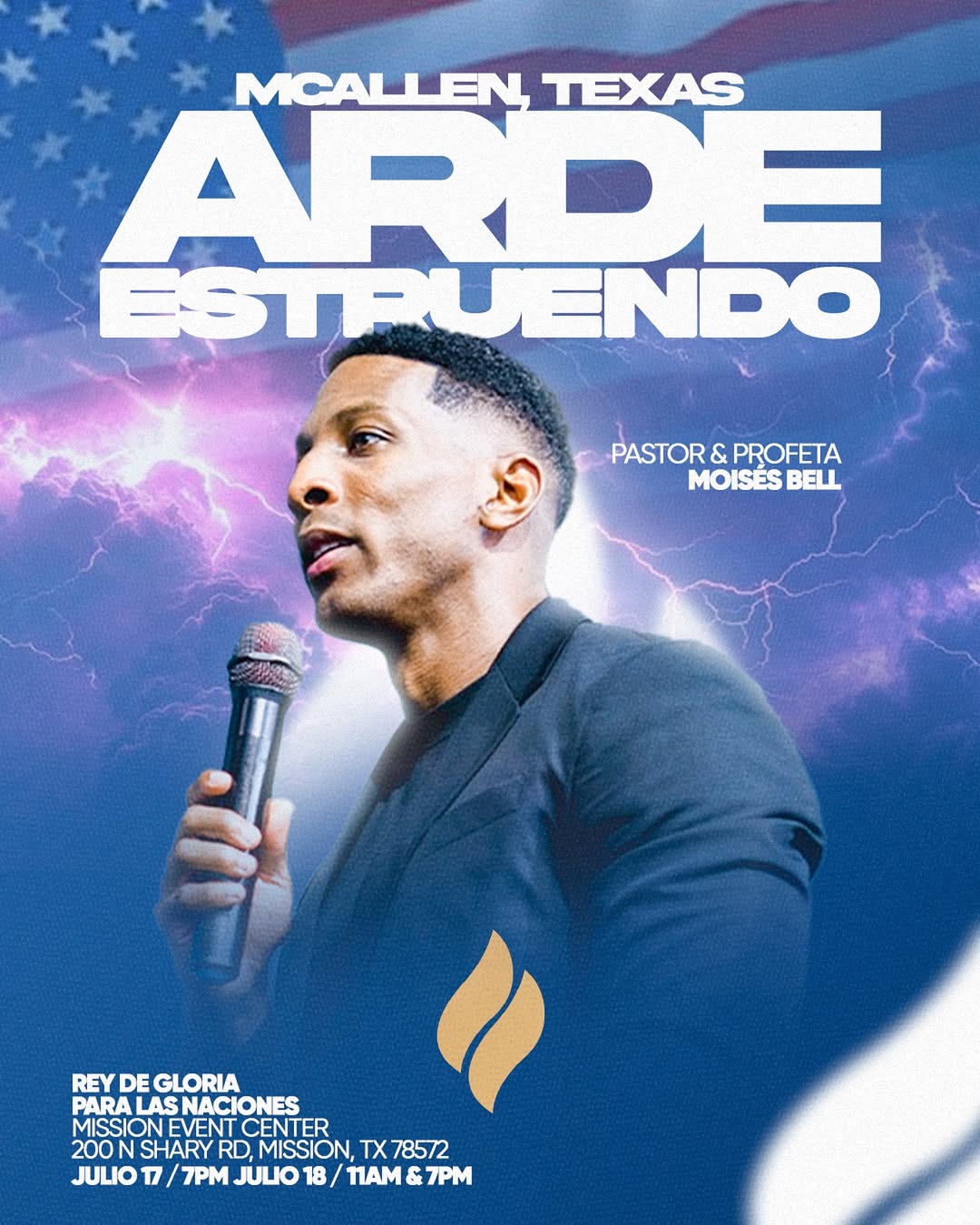 La ruta 🔥ARDE en las naciones 🔥 continua 🇺🇸 y ahora es el turno para McAllen, Texas 🇺🇸
Mañana jueves desde las 8:00 AM con una palabra de rompimiento y aceleración para tu vida, TOTALMENTE GRATIS 🔥
Fechas: jueves 17 y viernes 18
Dirección: Mission event center, 200 N Shary RD, mission, TX 78572