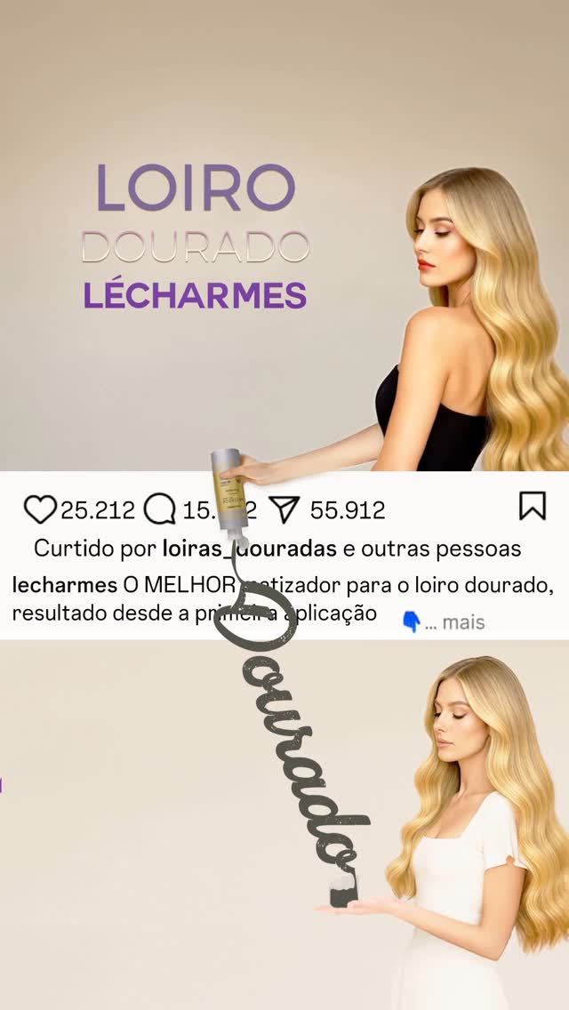 O Loiro Dourado suave e iluminado que o Brasil ama é o loiro LÉCHARMES 💜💛✨
#lecharmes #matizadorlecharmes #loiro