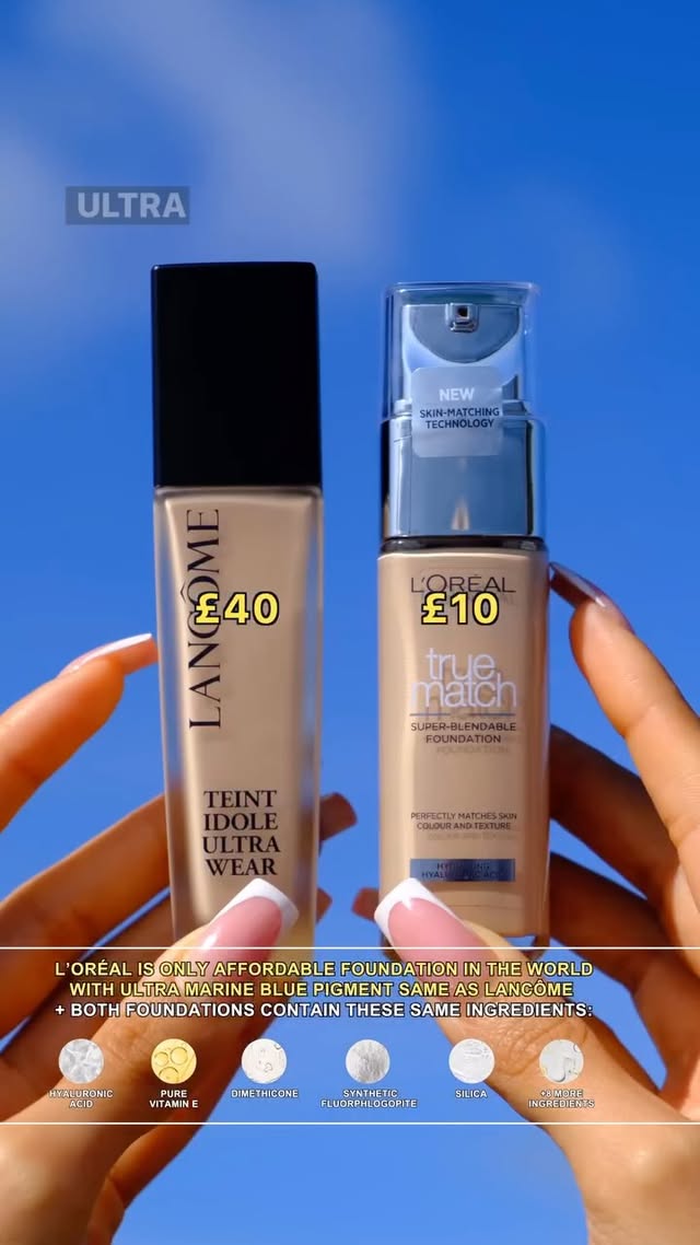 Could this just be a coincidence??
What do you think? 🤔
You can find all the details on how the famous Lancôme Teint Ulta Idole Wear Foundation compares to the budget friendly L’Oréal True Match Super Blendable Foundation, on our site. It’s worth checking out, especially because the L’Oréal foundation is 4 times cheaper!
Both foundations have buildable and breathable natural matte coverage on the skin.
#fall2024 #halloweenmakeup #affordablemakeup #lorealtruematch #dryskin #lorealtruematchfoundation #budgetfriendly #makeupaddict #basemakeup #foundationprimer #promua #manchestermakeup #nailinspiration #biabnails #mumssupportingmums #nailitdaily #mumsofinstagram #matureskin #comboskin #makeupfordarkskin #darkskinmakeup #asianbridalmakeup #melaninmakeupdaily #lorealfoundation #freshers2024 #makeupover40 #makeuproutine #schoolrun #grwmreels