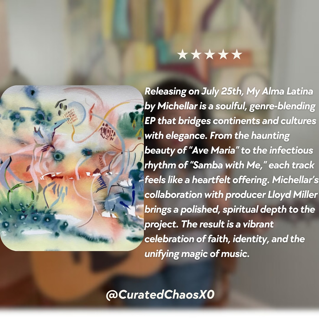 Releasing on July 25th, My Alma Latina by @michellebond5077 is a soulful, genre-blending EP that bridges continents and cultures with elegance. From the haunting beauty of “Ave Maria” to the infectious rhythm of “Samba with Me,” each track feels like a heartfelt offering. Michellar’s collaboration with producer Lloyd Miller brings a polished, spiritual depth to the project. The result is a vibrant celebration of faith, identity, and the unifying magic of music.