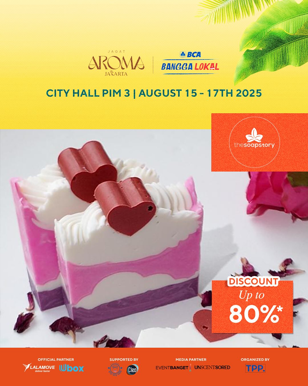 ✨JAGAT AROMA JAKARTA menghadirkan: @thesoapstory_
Bersiap untuk mencium aroma dan belanja produknya @thesoapstory_ dengan promo khusus hanya di Jagat Aroma Jakarta!
Catat tanggalnyaa❗
📍 City Hall, PIM 3, Jakarta
📅 August 15th-17th 2025
Sampai jumpa di Jakarta, Aromates 👋
#BataviaSummer #JagatAromaJakarta2025 #FragranceMarket #EventJakarta #Bazaar #PerfumeEvent #Workshop