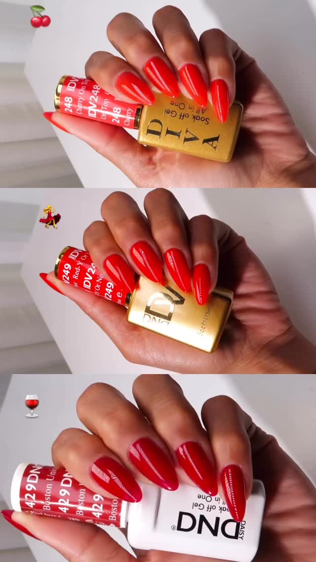 Which red is your vibe for the summer?! 🍒💃🍷🍎🍉
#dndgelpolish #dndgel #redgelnails #rednails #summernails #nails