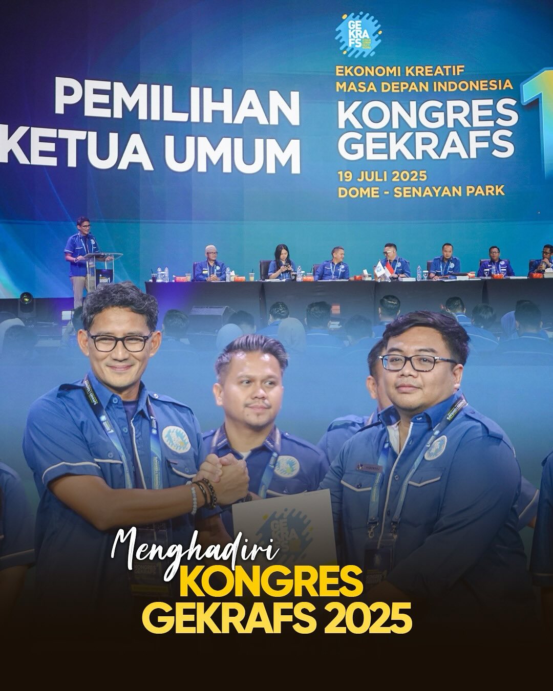 Sebagai Ketua Dewan Pembina DPP GEKRAFS, saya merasa sangat bersyukur melihat GEKRAFS terus tumbuh, berjalan sukses, sampai akhirnya kemarin melaksanakan Kongres GEKRAFS Pertama 2025.
Turut hadir Wakil Ketua DPR, Bapak Prof. @sufmi_dasco, Menteri Ekonomi Kreatif, Bapak @teukuriefky dan Menteri Hukum & HAM, Bapak Supratman Andi.
@gekrafs akan terus menjadi penggerak ekonomi kreatif Indonesia, menciptakan lebih banyak peluang usaha, membuka lapangan kerja baru terutama di sektor ekraf.
Saya juga ucapkan selamat kepada Bro @kawendra yang terpilih sebagai Ketua Umum DPP GEKRAFS periode 2025–2030. Semoga amanah ini membawa GEKRAFS semakin solid, inklusif, dan berdampak nyata bagi kemajuan ekonomi kreatif Indonesia.