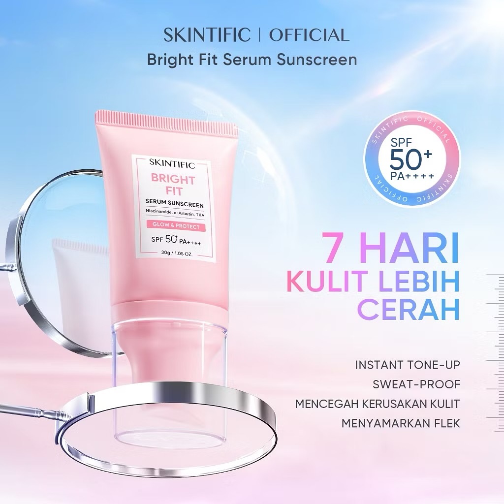 SKINTIFIC BRIGHT FIR SERUM SUNSCREEN SPF 50 30gr
.
Harga 93.000 perpcs
.
Harga Grosir 90.600 perpcs (pengambilan 12 pcs)
.
🔰WA : 0813 3772 3772 ☎️ : 0761 8364069
📦 SHOPEE : istana.cosmetics (gratis ongkir)
.
Skintific Bright Fit Serum Sunscreen SPF50+ PA ++++ 30g
Memperkenalkan sunscreen dengan perlindungan spektrum luas terbaru yang membantu mencerahkan untuk proteksi harian Anda. Diperkaya dengan paduan poten bahan aktif skincare, tidak hanya memberikan efek cerah seketika (dengan efek tone-up pada sunscreen, produk mengandung CI 77891/ titanium dioxide), namun seiring dengan waktu juga membantu mencerahkan dan meratakan warna kulit.
Place of Origin
Cina
Commodity Specifications
BPOM : NA11251700055
Product Usage :
1. Gunakan sebagai langkah terakhir dalam skincare rutin di pagi hari.
2. Aplikasikan secukupnya pada area kulit yang terpapar dengan sinar matahari
3. Re-aplikasikan kembali sepanjang hari bila perlu. Untuk aktivitas di luar ruangan, direkomendasikan untuk menggunakan produk tiap 2 jam sekali.