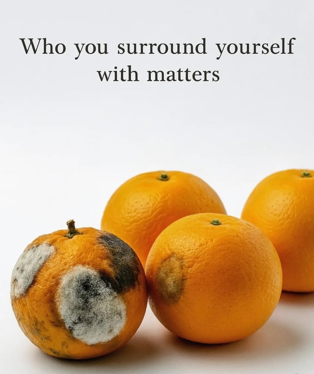 Your environment molds you far more than you may realize. Just as a single rotten orange can ruin an entire basket, one toxic person can corrupt your mindset, disturb your peace, and hinder your growth. It’s essential to guard your energy fiercely and regularly evaluate the people you allow into your life. Remember: not everyone deserves a seat at your table. Choose your circle wisely — your future depends on it.
.
#LifeWithPascal #PositiveVibesOnly #MindsetMatters #SelfGrowth #HealthyBoundaries #KnowYourWorth #PersonalDevelopment #MotivationDaily #InnerPeace #MentalWellbeing #GrowthMindset #ElevateYourself