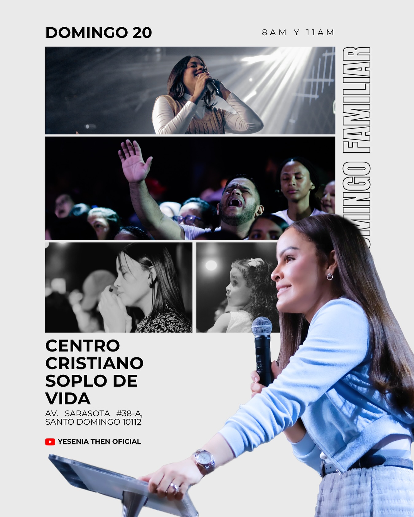 Listos para lo que Dios hará en nuestros dos servicios en el @ccsoplodevida (8AM y 11AM).
Transmisión en vivo a través de nuestro canal de Youtube:
Yesenia Then Oficial 🔥
