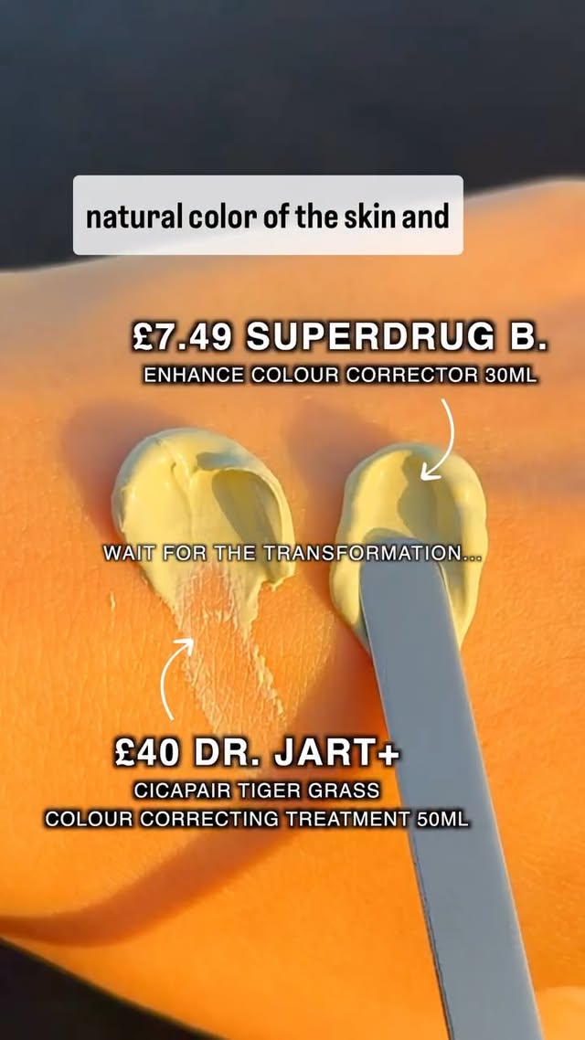 WHICH STORE SHALL WE DO FOR OUR NEXT DUPE SERIES? VOTE👇
The viral Dr Jart+ Cicapair Tiger Grass Colour Correcting Treatment is a cream that transforms from green to beige to once blended into the skin to neutralise redness. It soothes and calms irritated skin and can be used daily. It’s especially useful during the winter months where skin can become irritated, dry and red.
Our previous test results found a Primark alternative for this popular cream, however this Superdrug Colour Corrector is the best one yet - containing many of the same beneficial skincare ingredients and green pigments that neutralise redness. If you’re currently not in a position to splurge £30+ on a cream, then this is such a great alternative. We purchased, tested and compared each product thoroughly ourselves before publishing our findings for Superdrug and our wonderful community. We hope this is useful to you especially during the winter months and let us know in the poll which high street store you would like to be tested next 🥰
#colourcorrector #skinredness #winterskin #winterskincare #matureskin #matureskincareroutines #over50 #over50skincare #dryskin #drjart #skincarecommunity #veganskincare #sustainableskincare #acneproneskin #primark #christmas2024