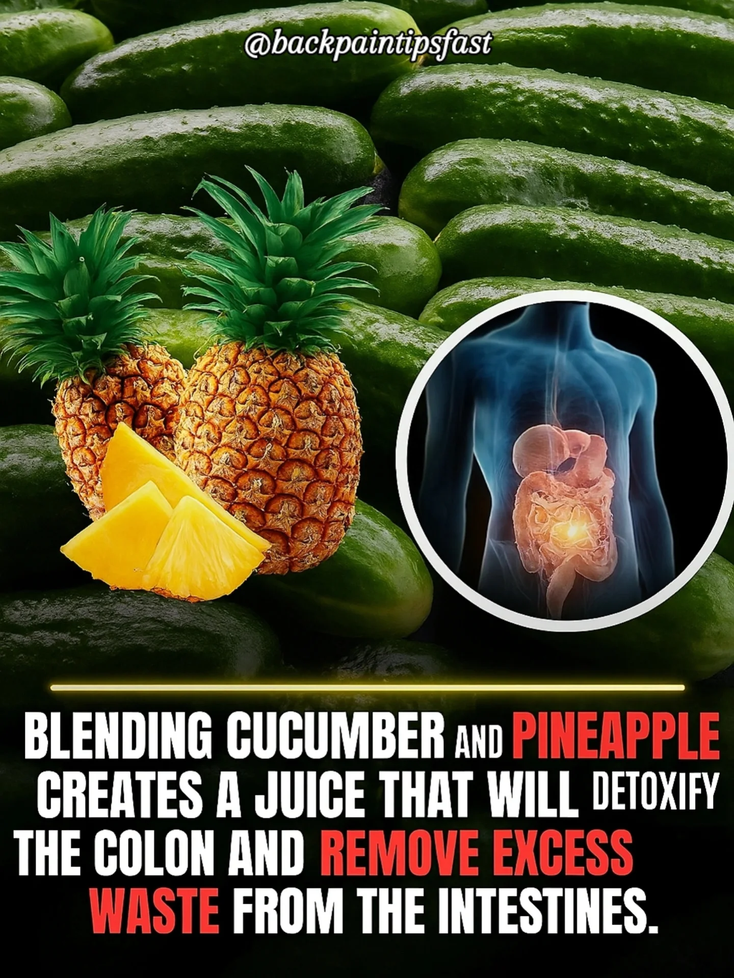 🧃 The Gut-Healing Juice Your Body Will Thank You For…
Blending cucumber and pineapple creates more than just a refreshing drink — it’s a natural remedy for cleansing your digestive system.
✅ Cucumber is loaded with water and fiber, helping flush toxins and hydrate your colon
✅ Pineapple contains bromelain, a powerful enzyme that reduces inflammation, aids digestion, and breaks down waste buildup
✅ Together, they may support healthy bowel movements and reduce bloating, gas, and discomfort
A healthy gut =
✔️ Less inflammation
✔️ Better nutrient absorption
✔️ Stronger immunity
✔️ Improved energy & mood
Start your morning with this juice on an empty stomach for best results 💚
🔁 Save & share if your gut needs a reset
👈 Follow @backpainrelieftricks for more healing tips backed by science