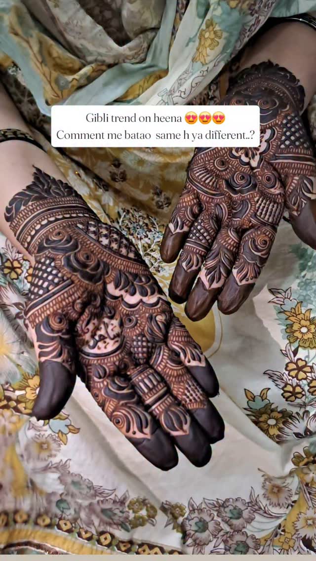 Same h ya different batao bataao...?
#mehenditime #dubaimehendi❤️ #mehendi_by_saimakhan #transition #bestmehendi #gulfdesign #mehendidesign