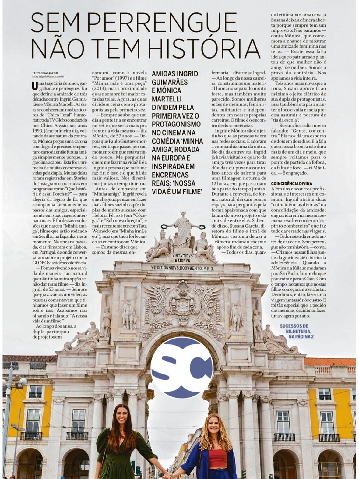 E hoje no dia do amigo acordo com essa capa linda do @jornaloglobo do nosso filme sobre amizade. O filme que nasceu apenas da convivência de duas amigas. Parece pouco mas a amizade feminina é de uma potência absurda. Eu e @monicamartelli somos amigas há 30 anos. Junto tem nossas filhas, nossos medos , nosso envelhecer e nossa alegria. Obrigada @lucaspsalgado pela delicadeza da entrevista e desculpa pq não te deixamos falar ( rs) . O filme tá hilário, emocionante e a gente ta se divertindo horrores. Meu muito obrigada a minha diretora que tb se tornou uma amiga do meu coração @susanagarciacapri .Em janeiro nos cinemas pra vcs❤️
