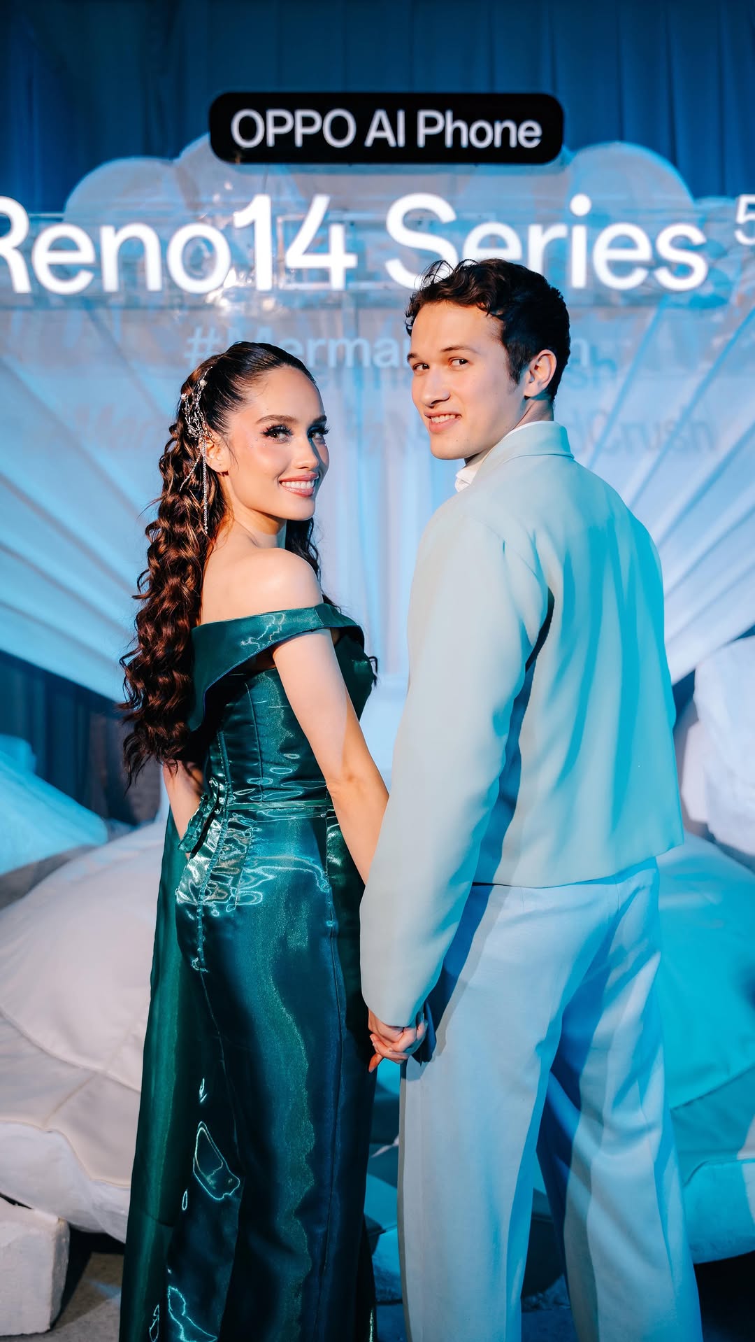 What a night! ✨Thrilled to have been part of the #OPPOReno14Series launch. Realized my childhood dream of becoming a mermaid. 🧜♀️🩵