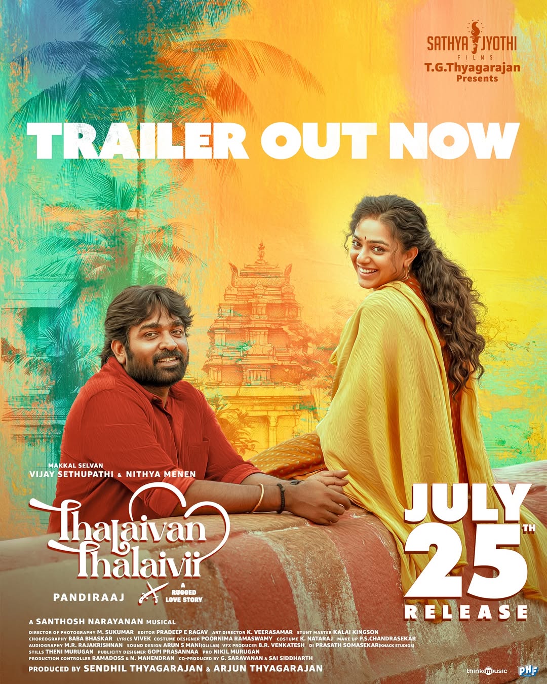 This isn’t just love… it’s a full meal with side dish 😘🔥
Watch the trailer now – #ThalaivanThalaivii / #SirMadam
#ThalaivanThalaivii / #SirMadam trailer out now!
@actorvijaysethupathi @nithyamenen @pandiraaj_dir @sathyajyothifilms @musicsanthosh @lyricist_vivek @thinkmusicofficial @mynnasukumarm @actorrksuresh @chembanvinod @actorsaravanan @iambababaskar @kaaliactor @myna_nandhu @actormuthukumar @actorsendrayan @actorvinodsagar @pradeeperagav @veerasamarartdirector @onlynikil @gopiprasannaa @rekhsubtitlist #ThinkMusic
