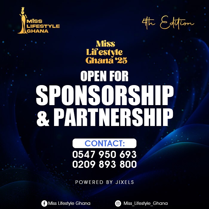 The 4th Edition of @miss_lifestyle_ghana 2025 is Open for SPONSORSHIPS and PARTNERSHIPS!!
Take a chance to Sponsor or Partner with us to empower women and redefine excellence!
Let’s spark change together!
Graphics @cheerup_graphix
#beautypageant #misslifestyleghana #pageantry #beautywithapurpose