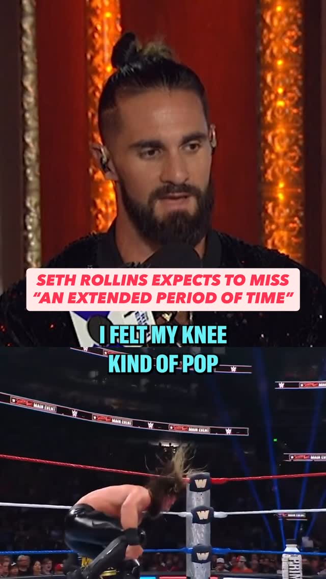 @wwerollins injured his knee while performing a moonsault on Saturday Night’s Main Event, and while guest-hosting the @richeisenshow, he provided an injury update..