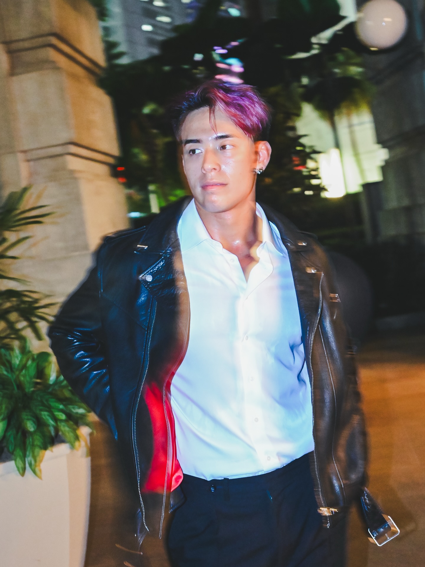 Trying something different, how does leather look on me?