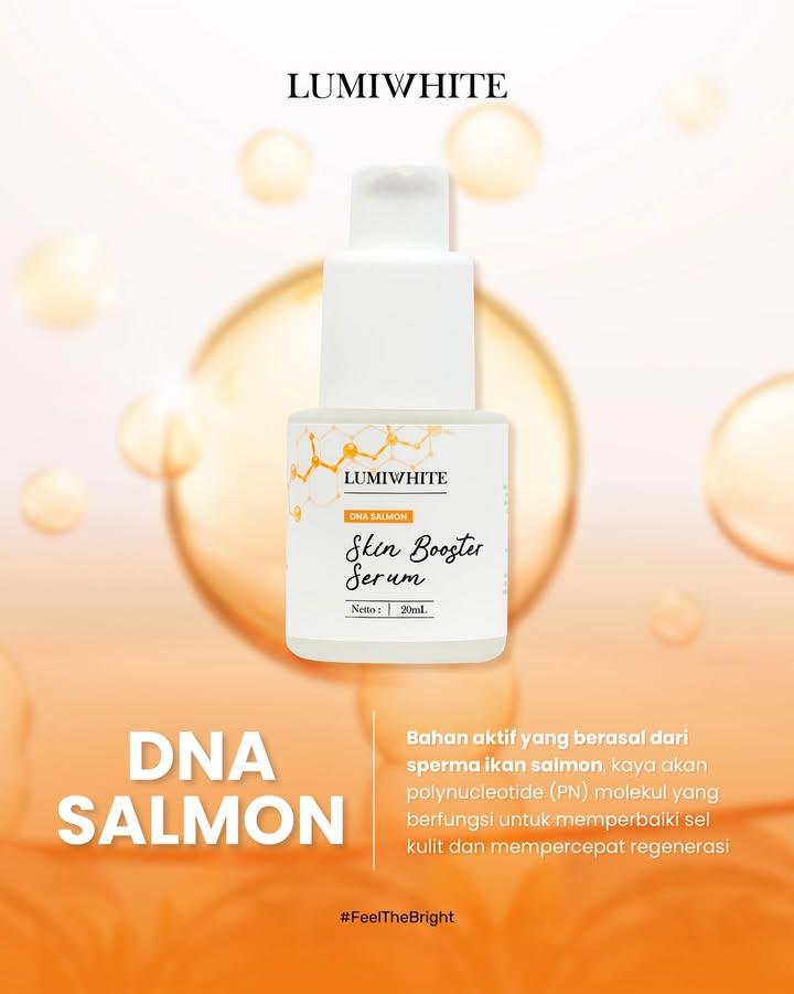 Apa Sih DNA Salmon? Emang Sebagus Itu?🫣🤔
Bukan cuma trend, DNA salmon kaya nukleotida & protein aktif yang bantu regenerasi sel, perbaiki skin barrier, dan bikin kulit lebih glowing & muda! ✨
Yuk, rasakan manfaatnya dari pemakaian pertama! 💗
#FeelTheBright #LumiwhiteSkincare #SkincareLokal