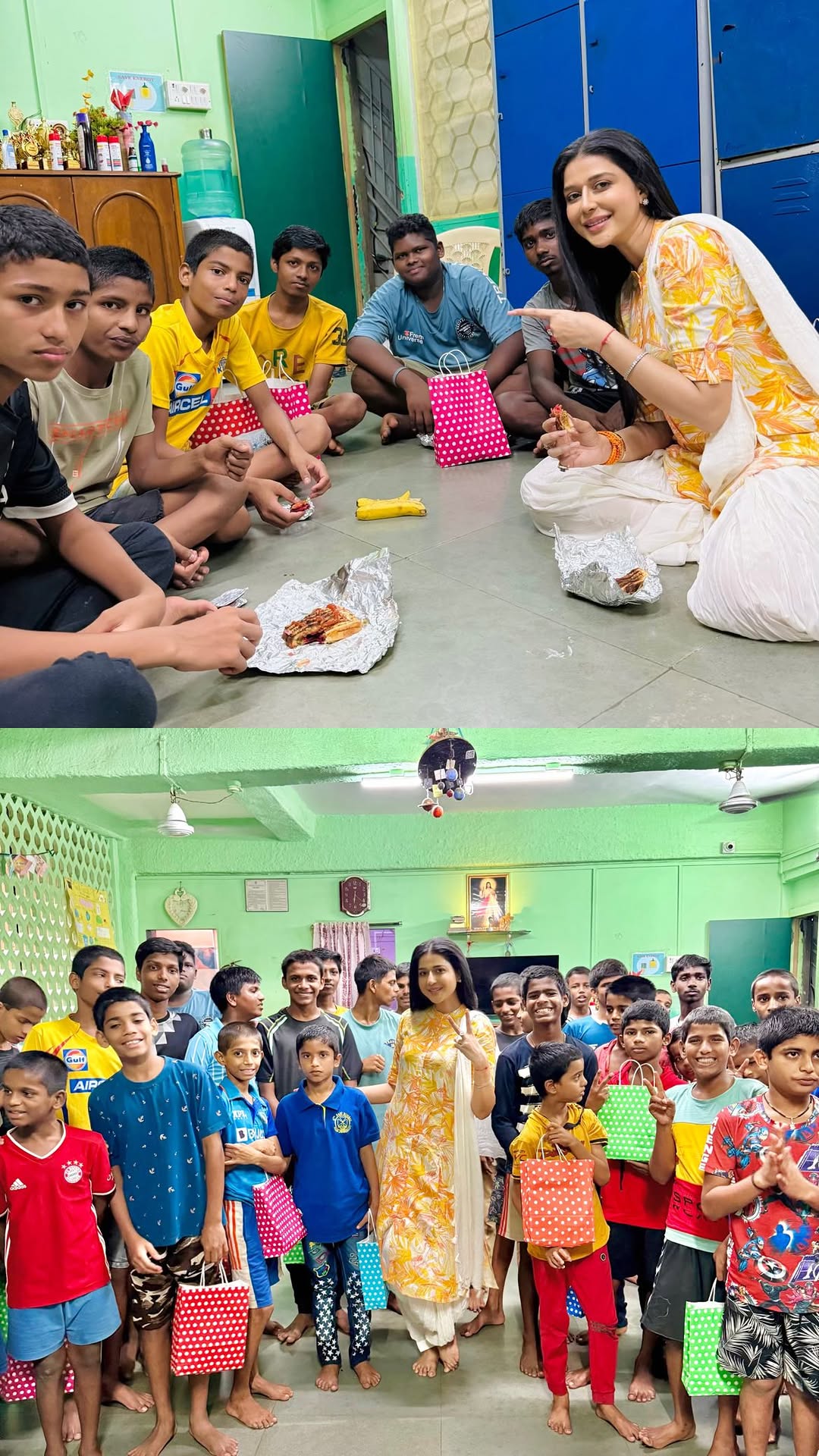 Spent this Saavan Monday surrounded by the purest smiles and the warmest hearts 💚✨
Sharing stories, meals, and little surprises with these incredible kids reminded me how beautiful giving can be. Truly a day filled with love, laughter, and blessings I’ll always carry with me. 🌿🤍
#mishikkachaurasia #SaavanSeva #GratefulHeart #momentsthatmatter #ethnicwear #bollywood