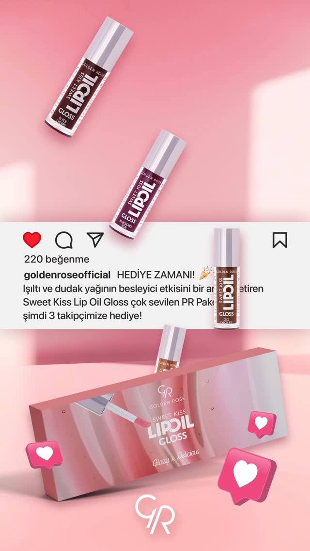 HEDİYE ZAMANI! 🥳
Yüksek parlaklık ve dudak yağının besleyici etkisini bir araya getiren Sweet Kiss Lip Oil Gloss’un çok sevilen PR Paketi şimdi 3 şanslı takipçimize hediye! Nemlendiren ve besleyen formülü, yapışkan olmayan konforlu yapısı ile Sweet Kiss seni bekliyor! ✨
Katılmak İçin Yapman Gerekenler:
💋 @goldenroseofficial Instagram hesabını takip et,
💋 3 arkadaşını yorumlara etiketle,
💋 Bu gönderiyi beğen,
İşte bu kadar! 🤍
⚠️ Gerçek olmayan hesapların etiketi ve katılımı geçersiz sayılacaktır.
Hediye Paketi Kutu İçeriği:
🍭 Cotton Candy – Tatlı Badem Yağı / Pamuk Şekeri Aroması
🍑 Apricot & Peach – Şeftali Yağı / Kayısı & Şeftali Aroması
🍓 Berry Pink – Ahududu Yağı / Orman Meyve Aroması
🍍 Paradise Fruit – Tropikal Meyve Aromaları
☕ Mocha Mousse Latte – Fındık Yağı / Mocha Mousse Aroması
🥥🍫 Coco Chocolate – Hindistan Cevizi & Çikolata Aroması
🫐 Blueberry Acai – Yaban Mersini Yağı & Aroması
🍒 Black Cherry Plum – Kiraz Yağı & Aroması
📅 Son katılım: Katılım 29 Temmuz 00.00’da sona erecektir.
📢 Sonuçlar 30 Temmuz tarihinde açıklanacaktır.
#goldenrose