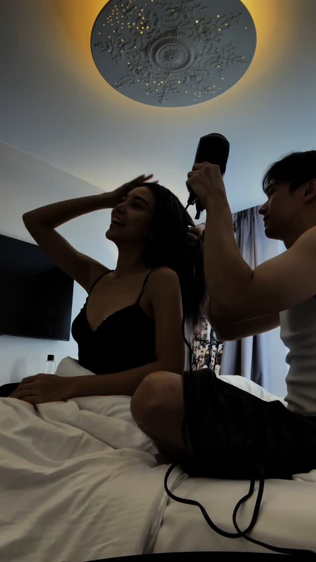 เป่าผมม… จนกว่าจะทนไม่ไหวว 🐰🦊 ยังไหวมั้ยคะ @oabnithi