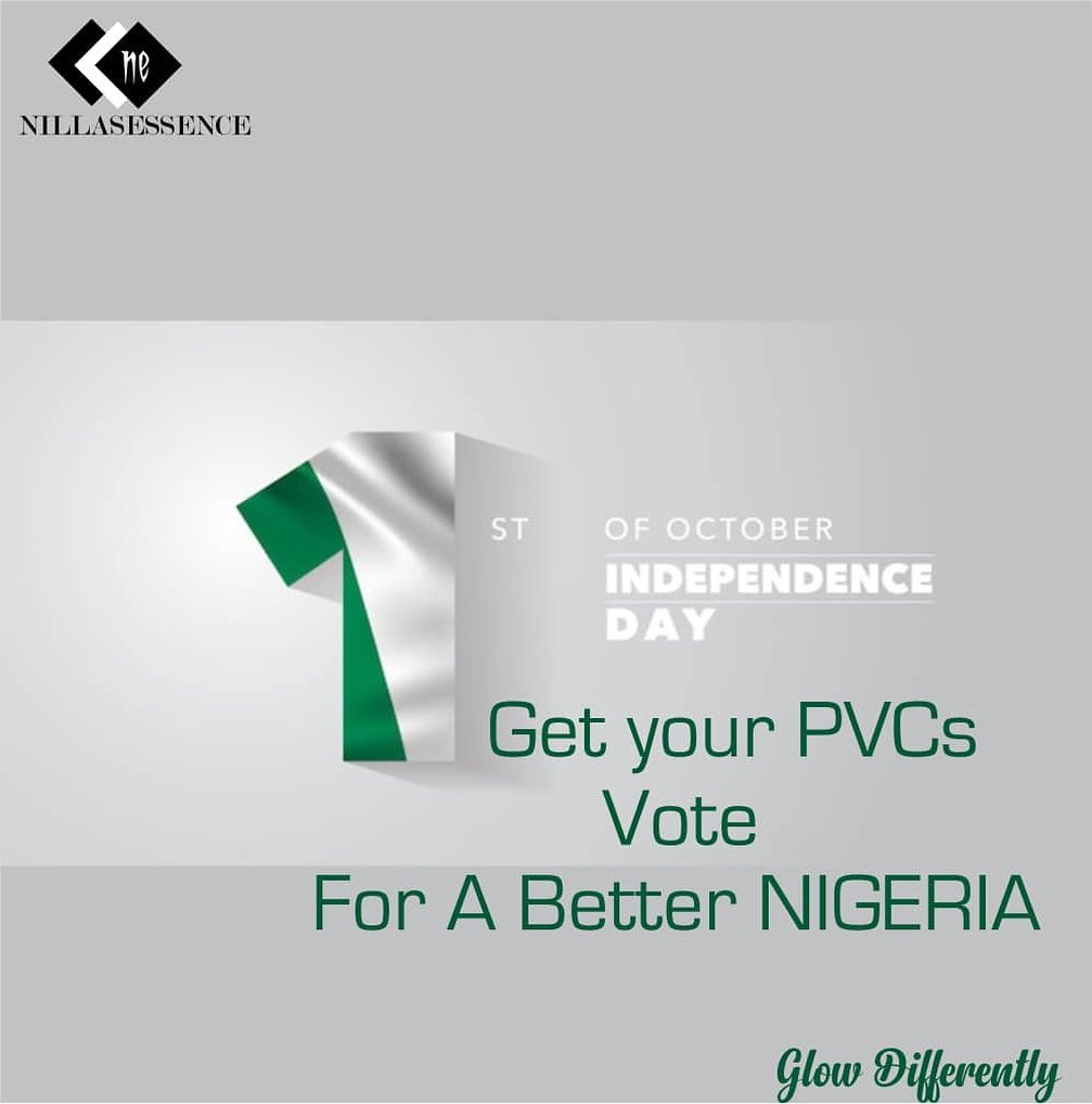 Your pride for your country should not come after your country becomes great, your country becomes great because of your pride in it.
Today we celebrate our mother land. We celebrate the only country we have. The best country in the world. Yes we can get it right,get your PVCs and together we can make our country great again.
HAPPY INDEPENDENCE DAY NIGERIA and NIGERIANS.