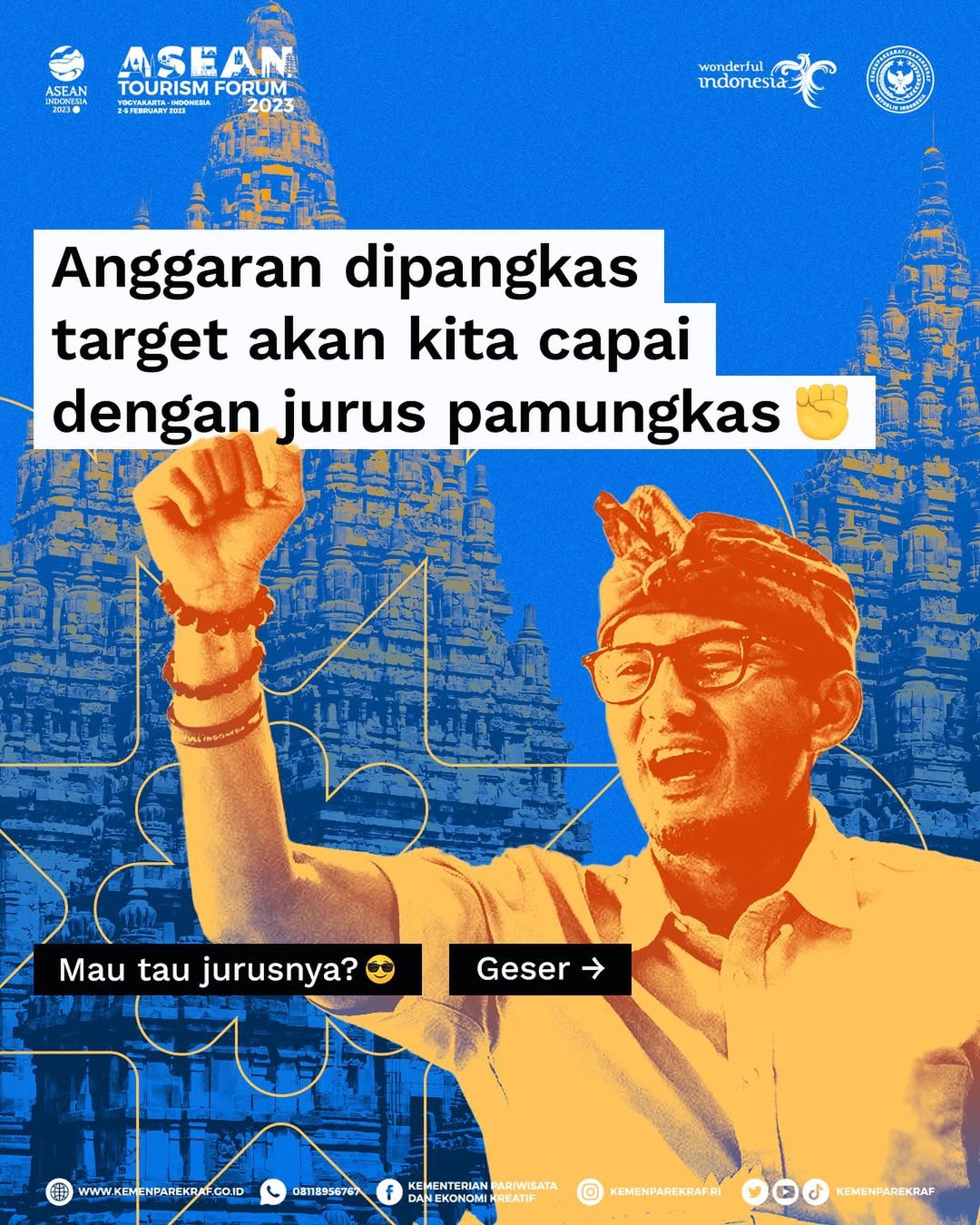 Meski anggaran dipangkas, target akan kita capai dengan jurus pamungkas! 🥷
Untuk @babecabiita, mohon maaf belum bisa transfer 200 juta. Kau teruskan membuat konten live di tiktok ya 😁
Dengan anggaran yang ada insya Allah target 4,4 juta LAPANGAN KERJA BARU hingga tahun 2024 dapat tetap terwujud.
@Kemenparekraf.ri akan terus menerapkan prinsip 3G: Gercep, Geber, Gaspol👌🏻