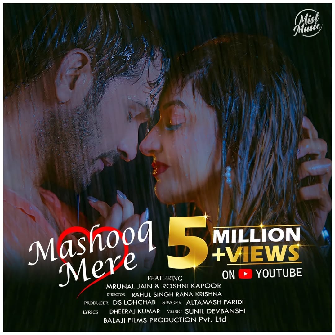 #MashooqMere hits 5 Million+ views🔥on @youtube. Thank you very much for all the attention.. Thank you🙏🏻for accepting, appreciating, and loving this unconventional 💯 piece of work ♥️✨️. would never have made it without your support. THANK YOU for always being with me without a doubt, I am surrounded by amazing people🥰💯
•
Cast : @roshni.kapoor & @mrunaljainofficial
Singer : @officialaltamashfaridi
Director : @rahulsinghranakrishna
Prouducer : @dslohchab1984
Music Director : @sunil.devbanshi.3
Lyrics : Dheeraj kumar
Music Production And Mix Masterd : @thechordsfactory
Recordist : Bhaskar sharma and Pankaj Parashar .
Cinematographer : Gaurav Sharma
Choreographar : @its_mahesh_nakka
Associate director : Sonu Sahgam
Makup Artist : Vimal Kumar Gupta, @ayesha_das_dowerah
Executive Prouducer : Manoj Kumar
Di Colorist : Shibu T S
Costume : @z_ebachoudhary1312 & @Aparnasinghlabel (ASL) @right_fit_the_boutique
Prouduction Management : S.A Mannan
Casting : Aaditya Chavada
Location Courtesy : @jzlakeviewpune Resto Bar (Pune)
BTS : Raju Sharma
Post Prouduction : Bros Now Studio
Prouduction : Balaji Films Prouduction PVT.LTD
Music on : @mistmusicofficial
•
#5millionviews #thankyou #roshnikapoor #altamashfaridi #mrunaljain #mistmusic #Actor #musicalbum #music #musicvideo #newrelease #song #launch #newsong #outnow #songs #trendingsongs #trendingreels #trending #trendingnow #trendingaudio #trendingvideo #trendingsong #trendingreelsvideo #trendingreel #trendingmusic #trendingindia #reelsinstagram #reelitfeelit